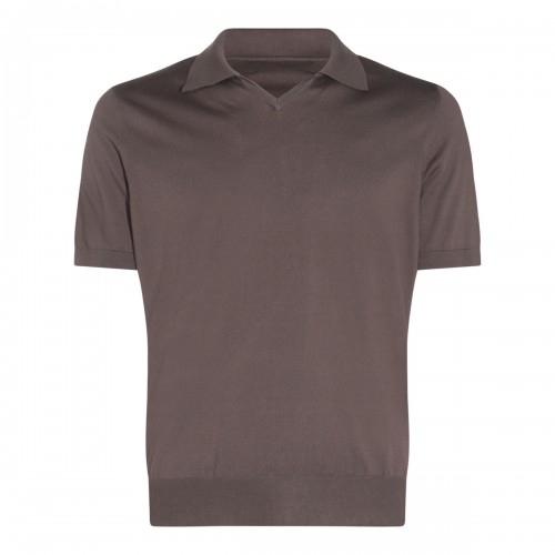 COFFEE BROWN COTTON POLO SHIRT