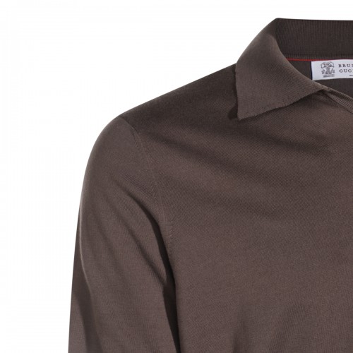 COFFEE BROWN COTTON POLO SHIRT