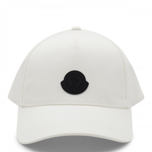 WHITE AND BLACK COTTON BASEBALL CAP