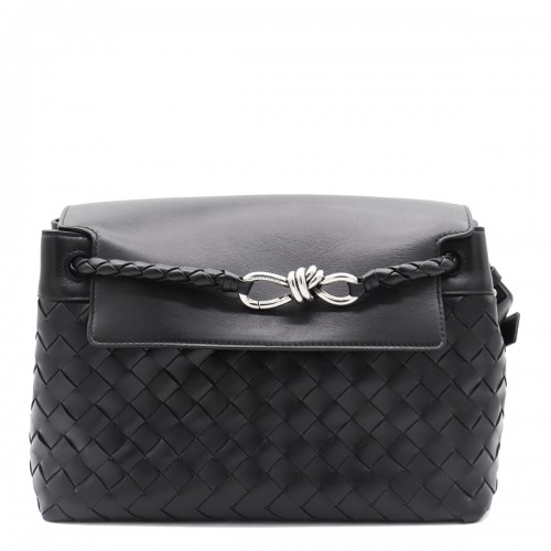 BLACK LEATHER CROSSBODY BAG