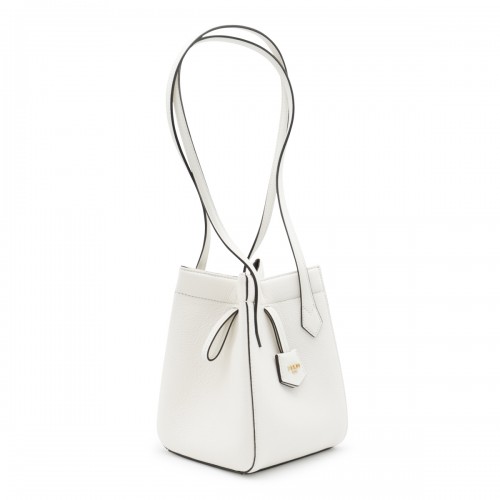 WHITE LEATHER ORIGAMI CROSSBODY BAG