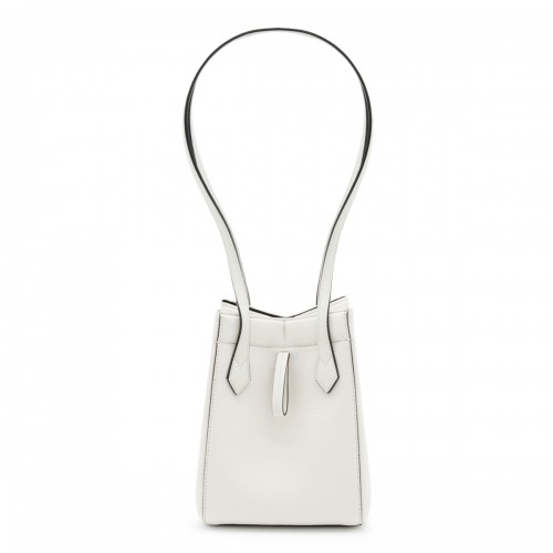 WHITE LEATHER ORIGAMI CROSSBODY BAG