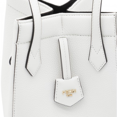 WHITE LEATHER ORIGAMI CROSSBODY BAG