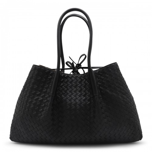 BLACK LEATHER PINACOTECA TOP HANDLE BAG