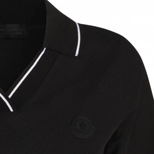 BLACK COTTON POLO SHIRT