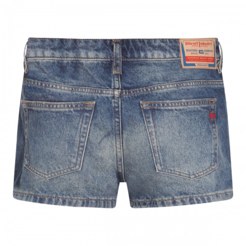 MID BLUE COTTON DENIM SHORTS