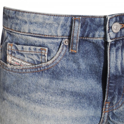 MID BLUE COTTON DENIM SHORTS