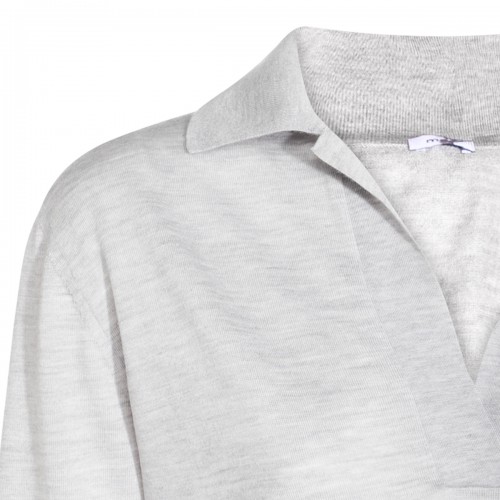 GREY WOOL POLO SHIRT