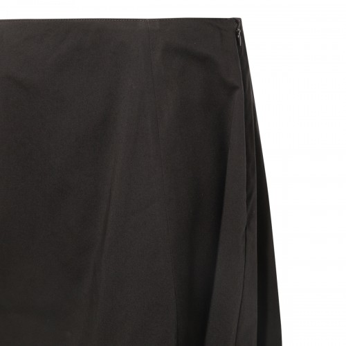 BLACK COTTON MIDI SKIRT