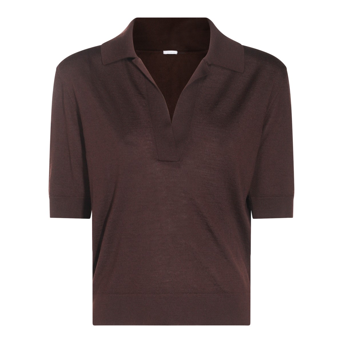 DARK BROWN WOOL POLO SHIRT