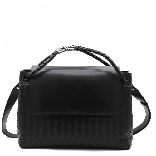 BLACK LEATHER CROSSBODY BAG