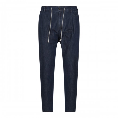 INDIGO BLUE COTTON BLEND PANTS