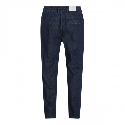 INDIGO BLUE COTTON BLEND PANTS