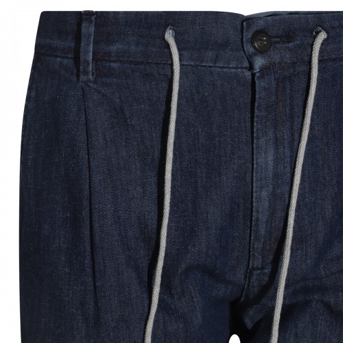 INDIGO BLUE COTTON BLEND PANTS