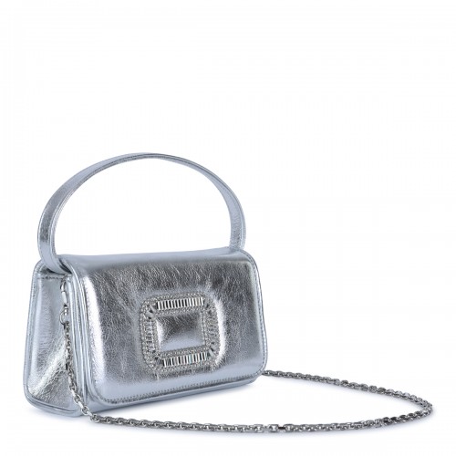 SILVER LEATHER PILGRIM MICRO BAG