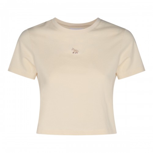 BEIGE COTTON BABY FOX T-SHIRT