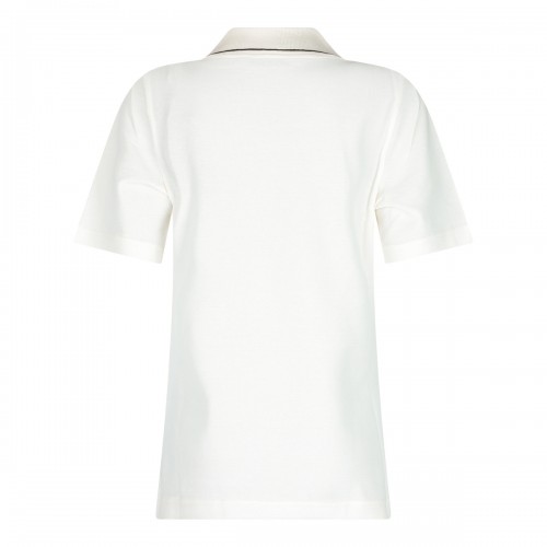 WHITE COTTON POLO SHIRT