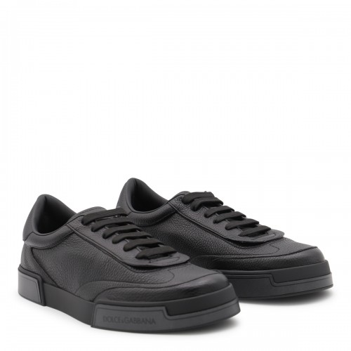 BLACK LEATHER SNEAKERS