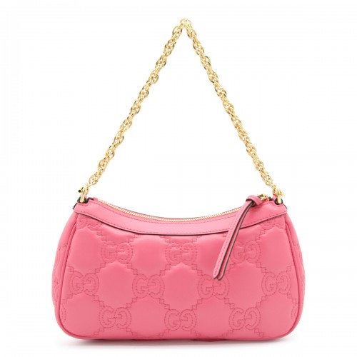 RHODAMI PINK AND NATURAL LEATHER GG MATELASSE' CROSSBODY BAG