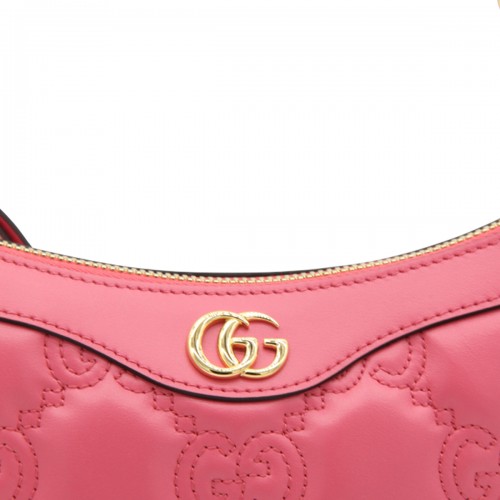 RHODAMI PINK AND NATURAL LEATHER GG MATELASSE' CROSSBODY BAG