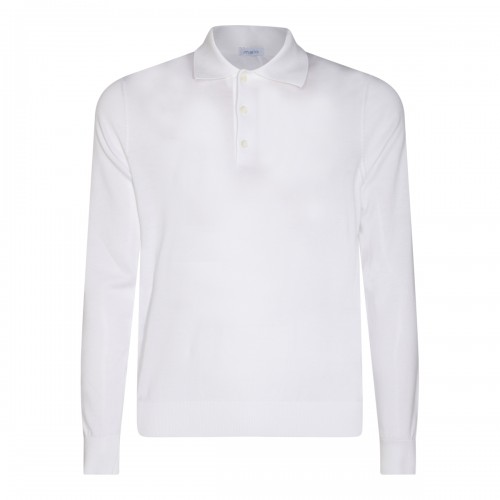 WHITE COTTON POLO KNITWEAR