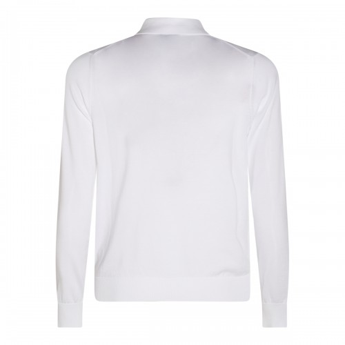 WHITE COTTON POLO KNITWEAR