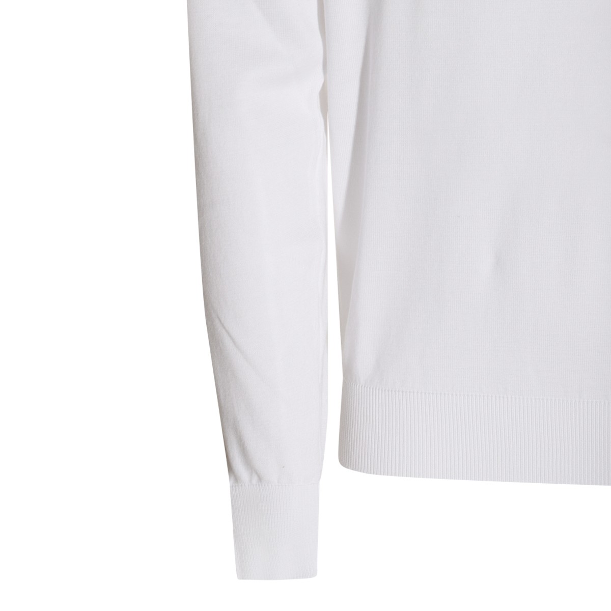 WHITE COTTON POLO KNITWEAR