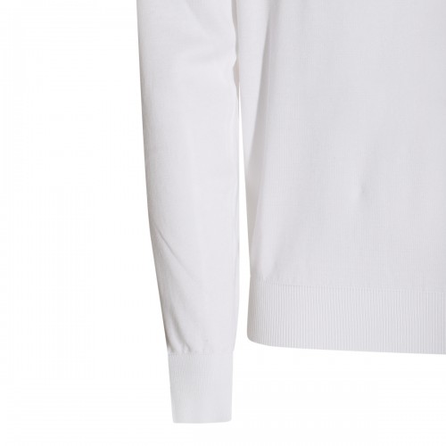 WHITE COTTON POLO KNITWEAR