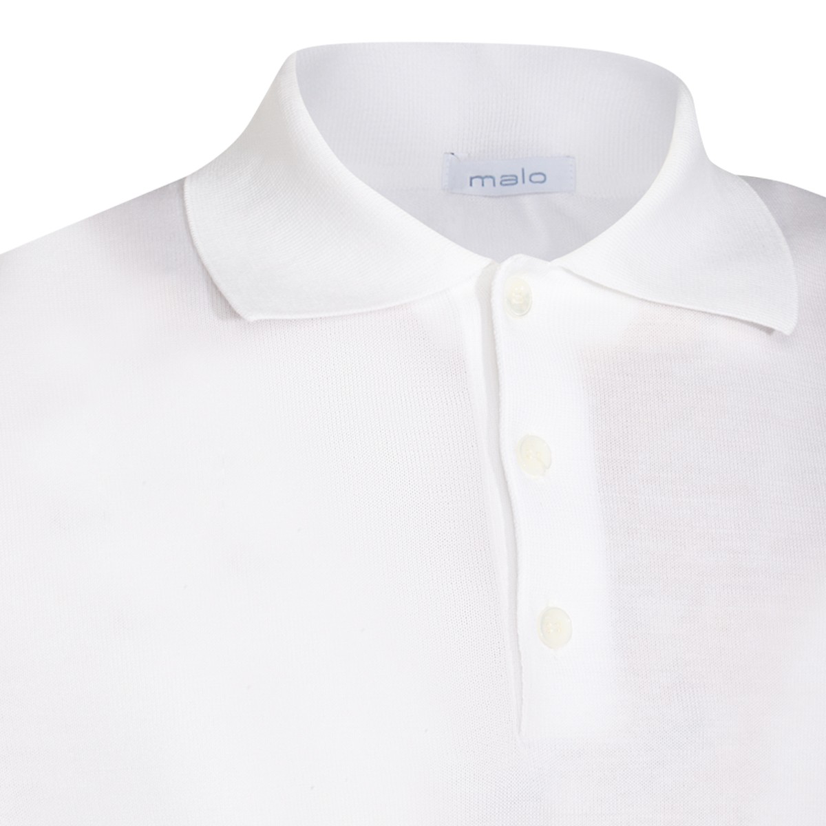 WHITE COTTON POLO KNITWEAR