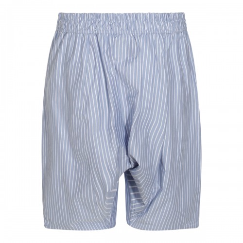 LIGHT BLUE AND WHITE COTTON SHORTS