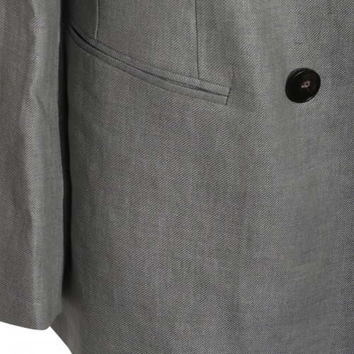 GREY LINEN CASUAL JACKET