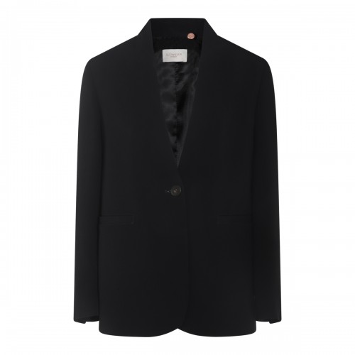 BLACK VISCOSE CASUAL JACKET