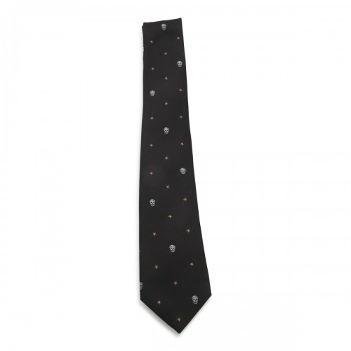 BLACK AND PINK SILK TIE