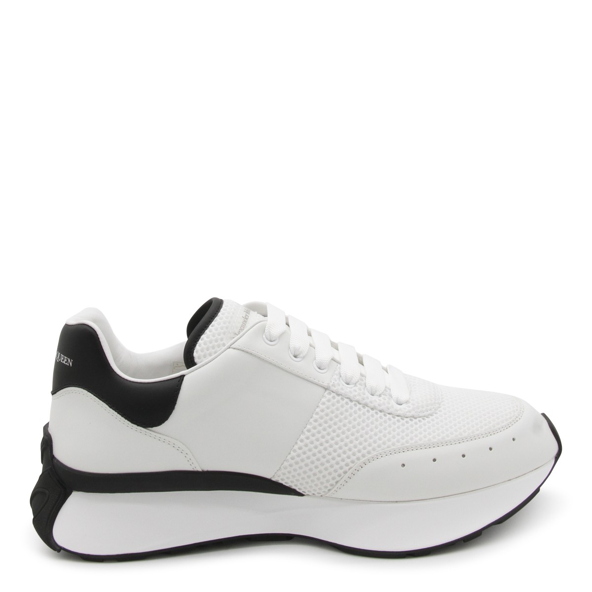 WHITE AND BLACK LEATHER SNEAKERS