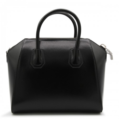 BLACK LEATHER ANTIGONA SMALL TOP HANDLE BAG