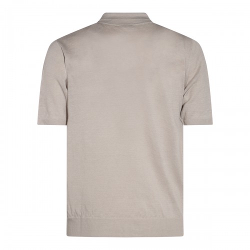 BEIGE LINEN POLO SHIRT