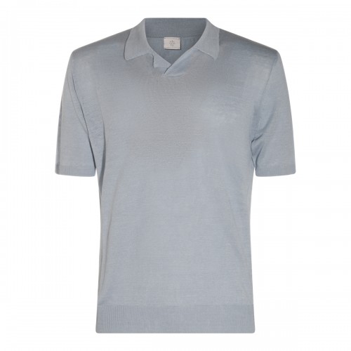 SKY BLUE LINEN POLO SHIRT