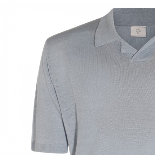 SKY BLUE LINEN POLO SHIRT