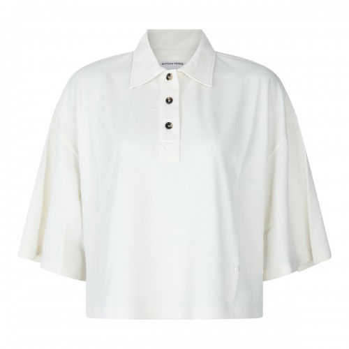 WHITE COTTON POLO SHIRT