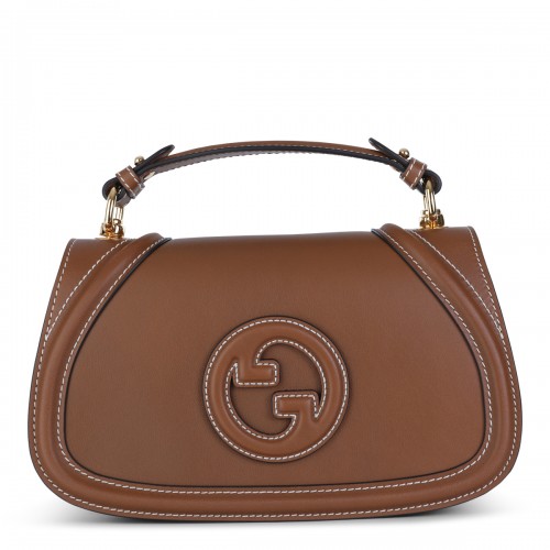 BROWN LEATHER BLONDIE SHOULDER BAG