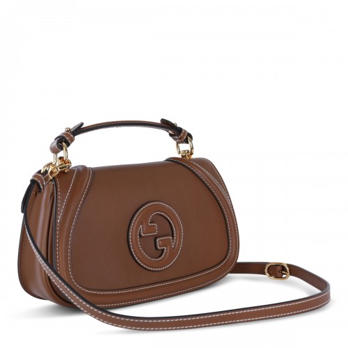 BROWN LEATHER BLONDIE SHOULDER BAG