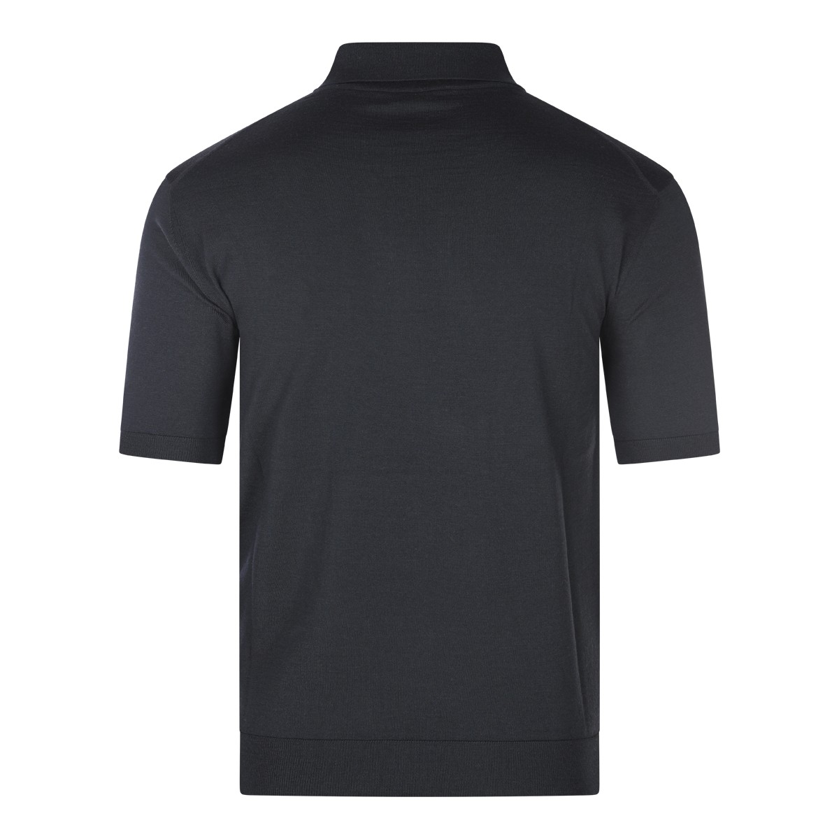 BLACK WOOL POLO SHIRT BLACK WOOL POLO SHIRT