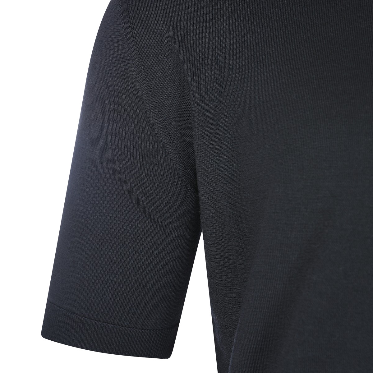 BLACK WOOL POLO SHIRT BLACK WOOL POLO SHIRT