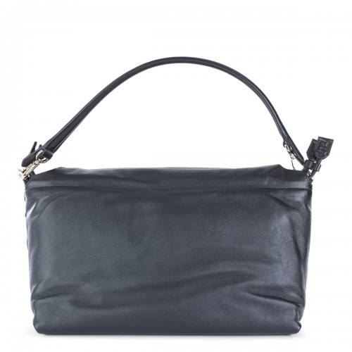 BLACK LEATHER MAMMA BAGUETTE LARGE SHOULDER BAG