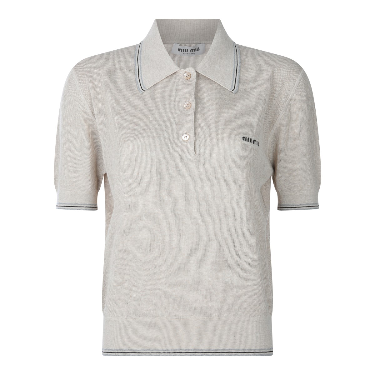 BEIGE COTTON POLO SHIRT