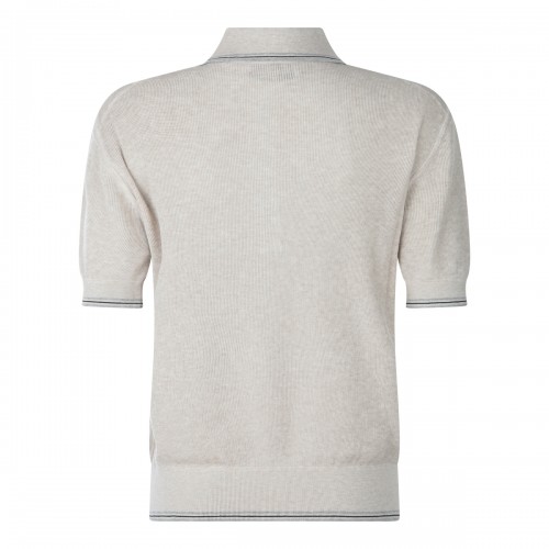 BEIGE COTTON POLO SHIRT