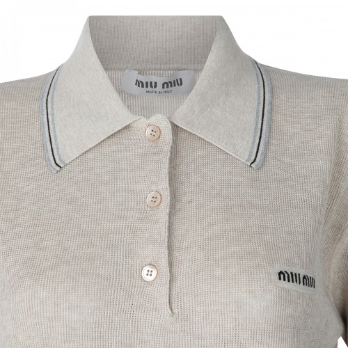 BEIGE COTTON POLO SHIRT