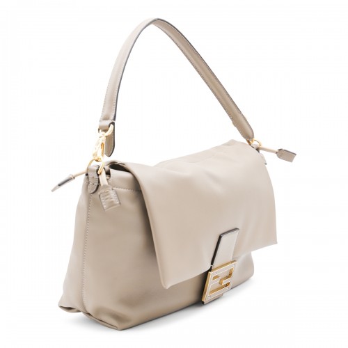 BEIGE LEATHER MAMMA BAGUETTE LARGE SHOULDER BAG