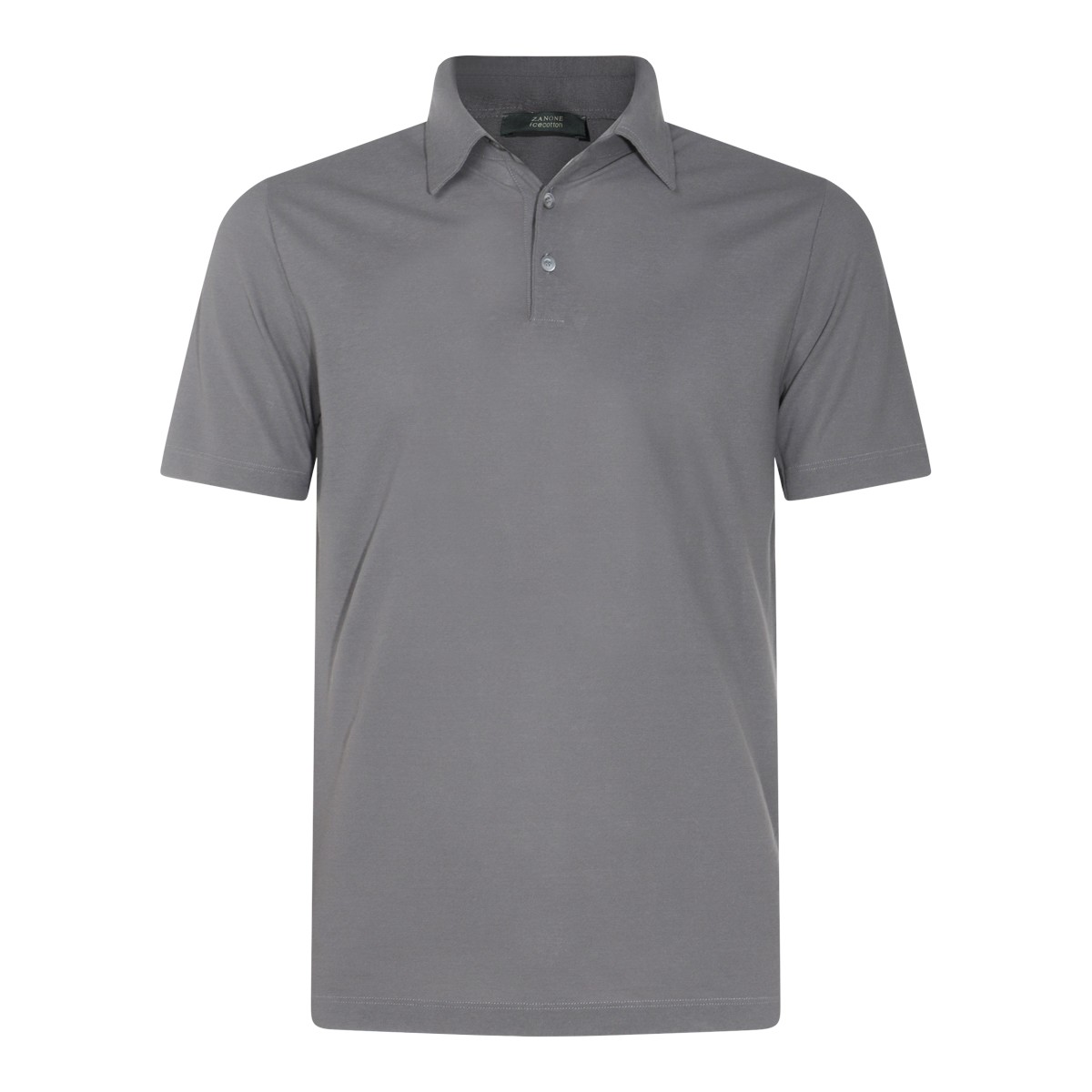 GREY COTTON POLO SHIRT