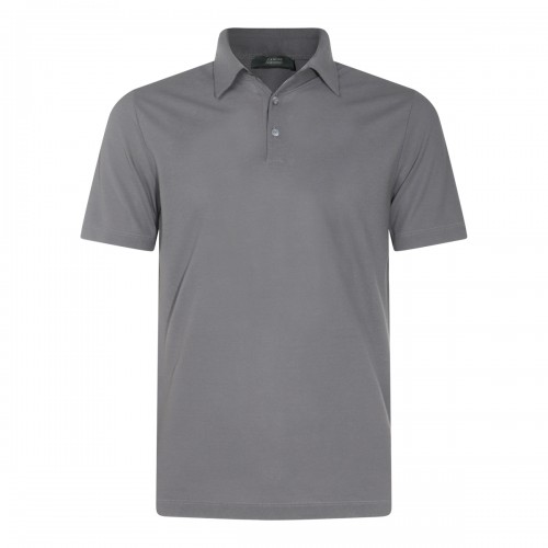 GREY COTTON POLO SHIRT